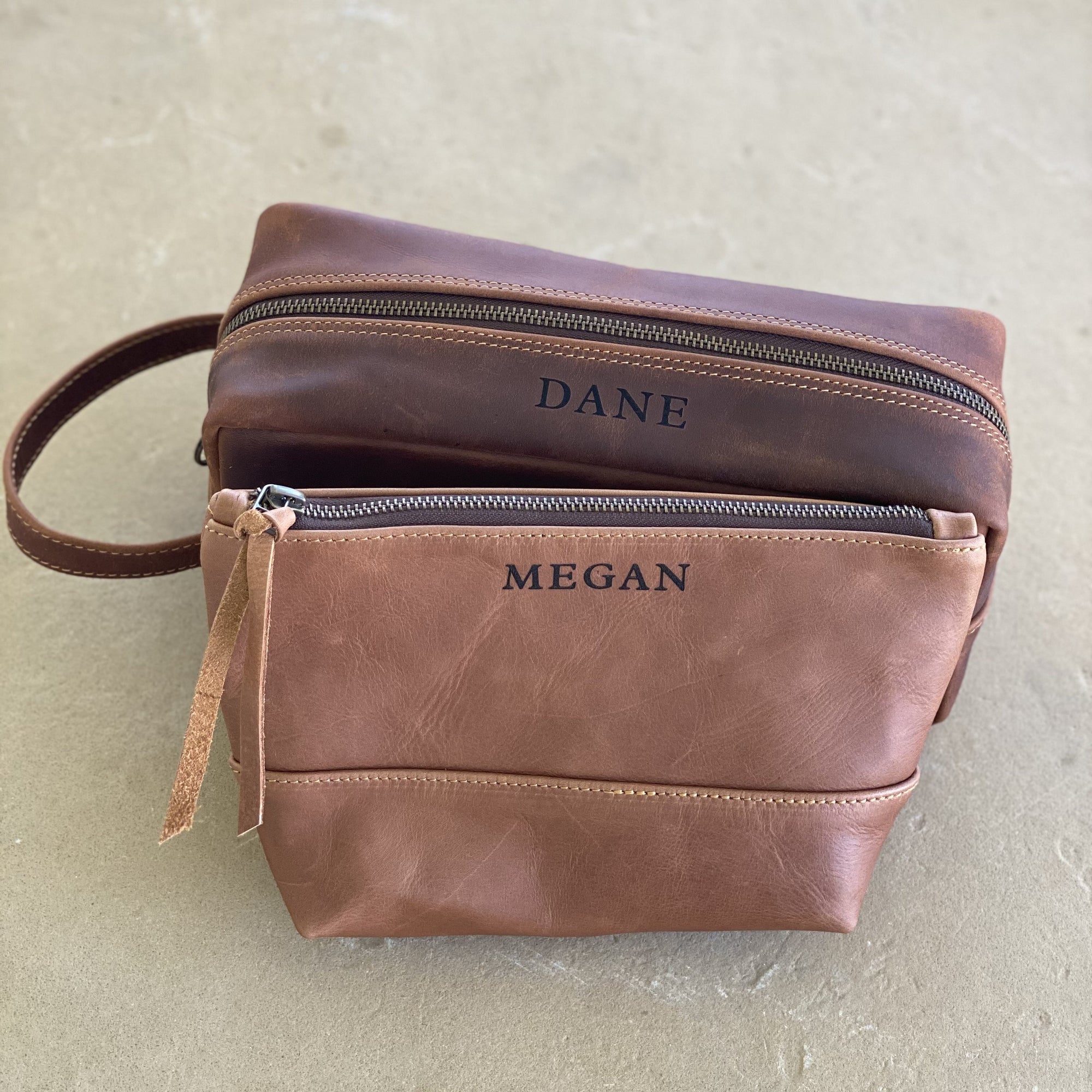 His & Hers Gifts : Leather Toiletry Case in Eggplant by R. Horns