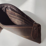 Sleek Leather Zip Pouch - Bovine Leather